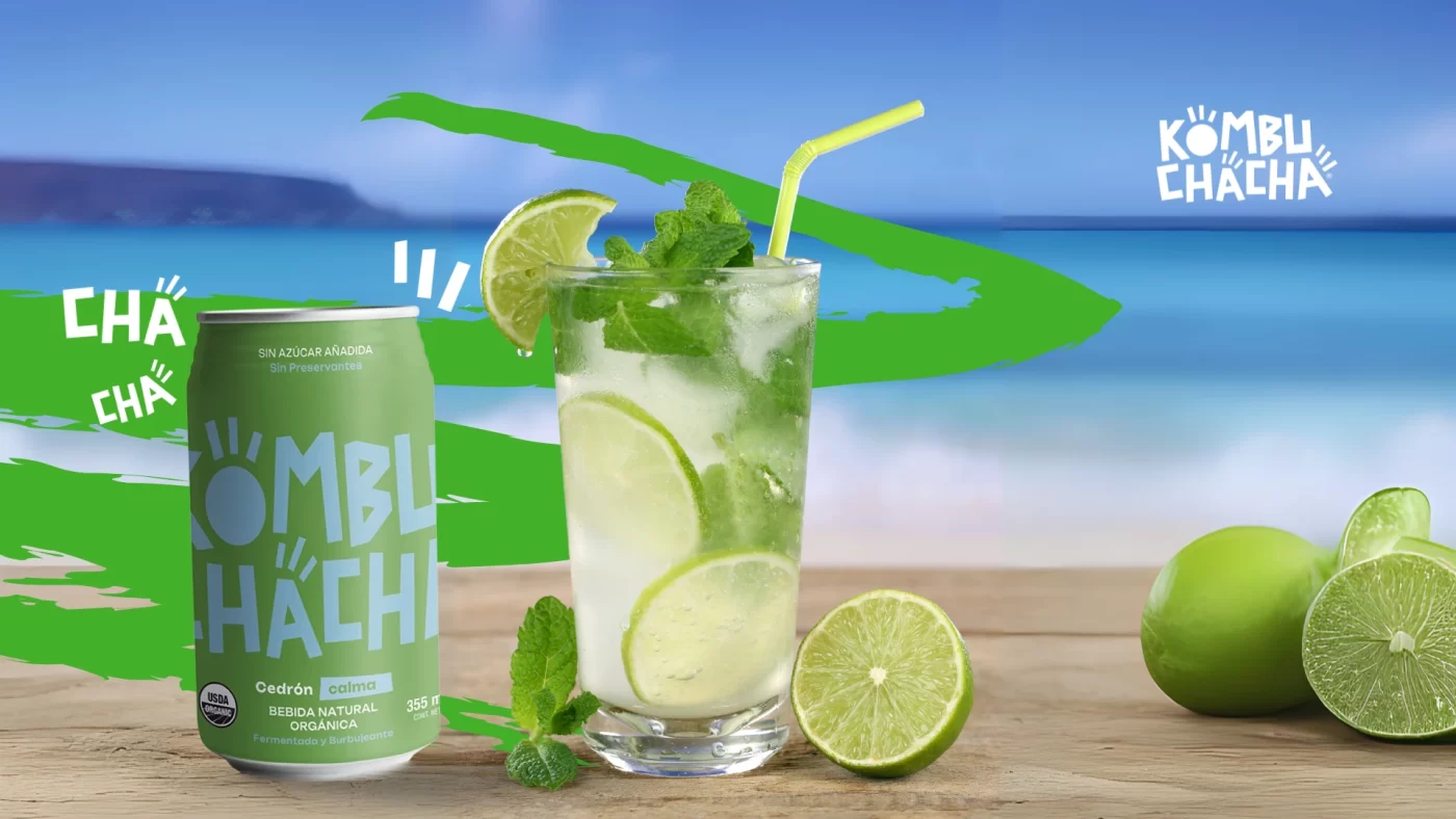 Coctel refrescante con kombucha Cedron