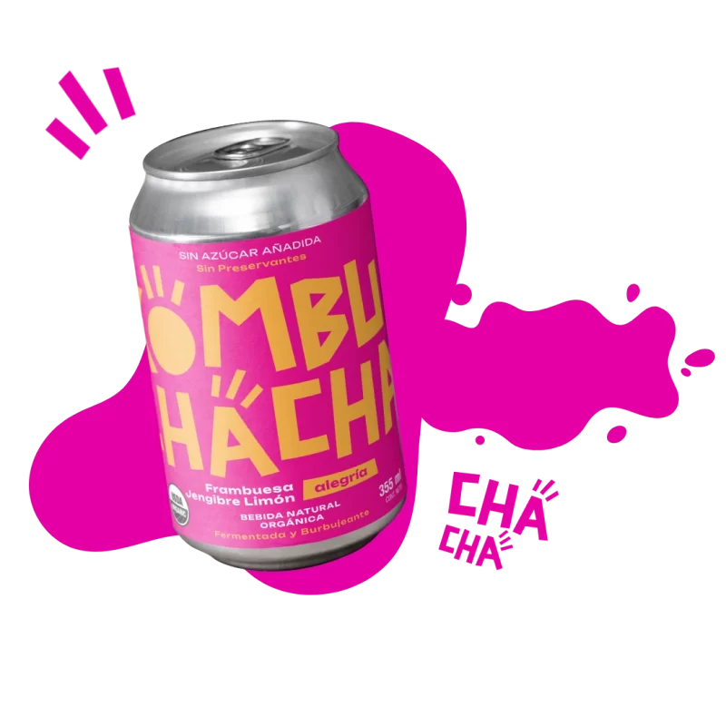Descubre la frescura de la nueva kombucha Frambuesa Jengibre Limón de kombuchacha