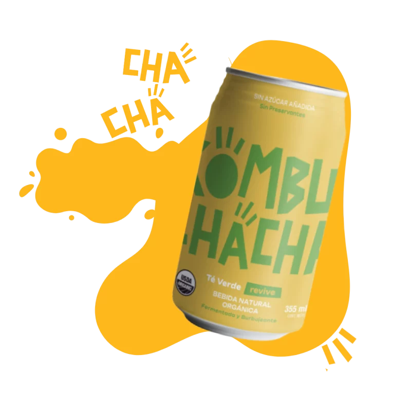 Disrfruta de la lata de kombucha Té verde REVIVE de kombuchacha