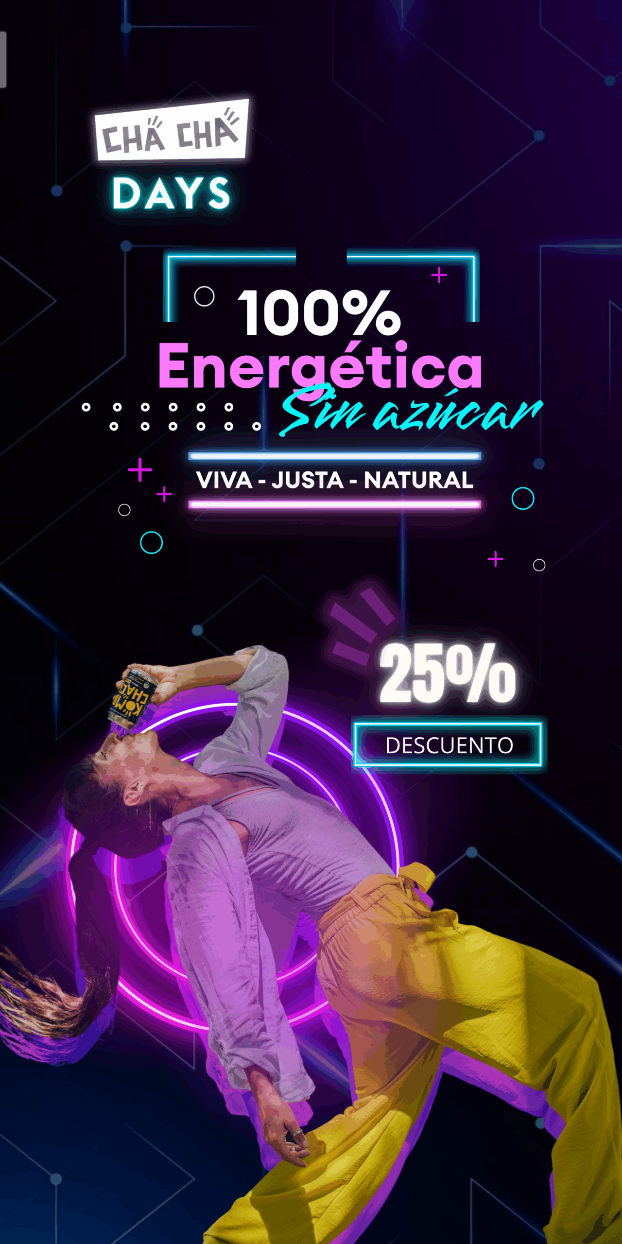 Historia de Instagram Anuncio Fiesta Electrónica Moderno Neón (2560 x 1000 px) (3456 x 6912 px)