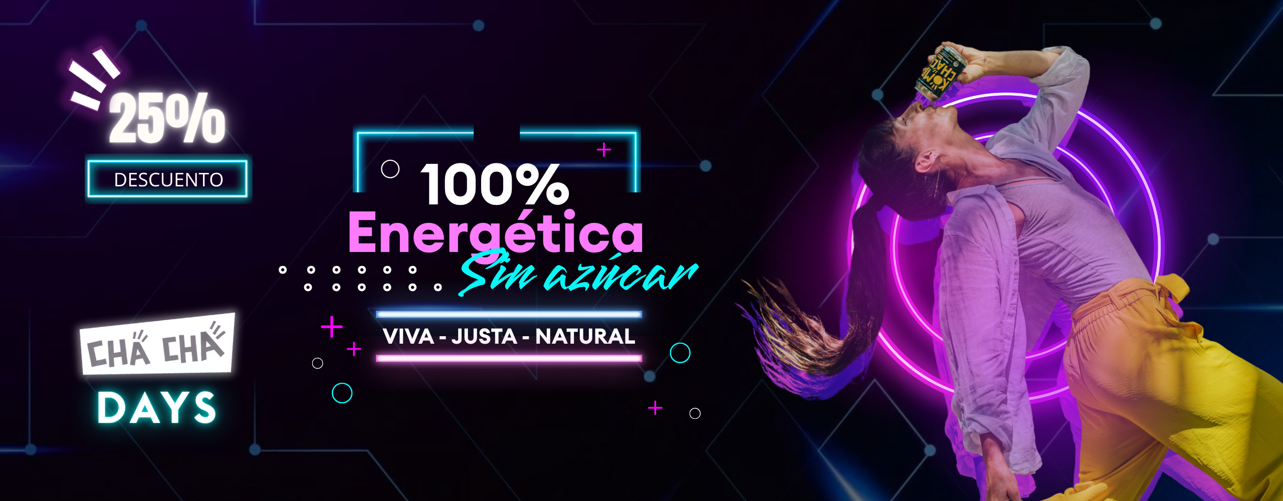 Historia de Instagram Anuncio Fiesta Electrónica Moderno Neón (2560 x 1000 px)